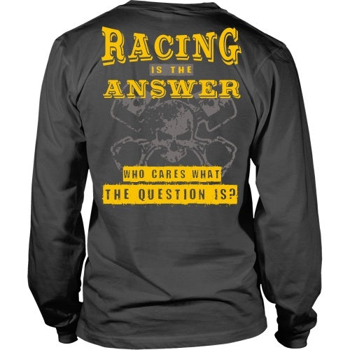 T-shirt - Racing Is The Answer Gold - Back Design