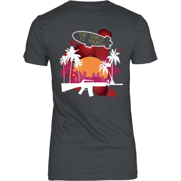 T-shirt - Scarface - The World Is Yours Blimp -Red-  Back Design