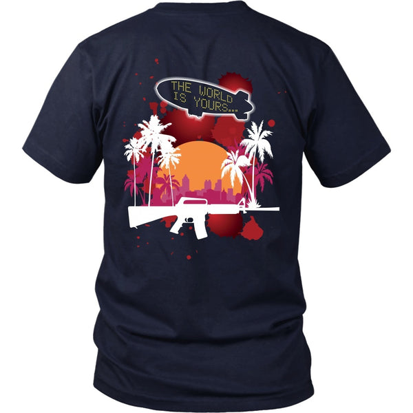 T-shirt - Scarface - The World Is Yours Blimp -Red-  Back Design