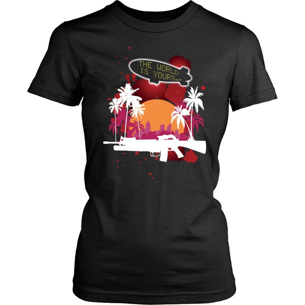 T-shirt - Scarface - The World Is Yours Blimp -Red- Front Design