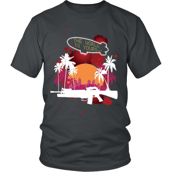 T-shirt - Scarface - The World Is Yours Blimp -Red- Front Design