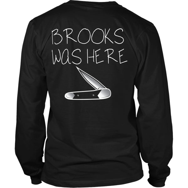 T-shirt - Shawshank Redemption - Brooks Was Here (Knife) - Back Design