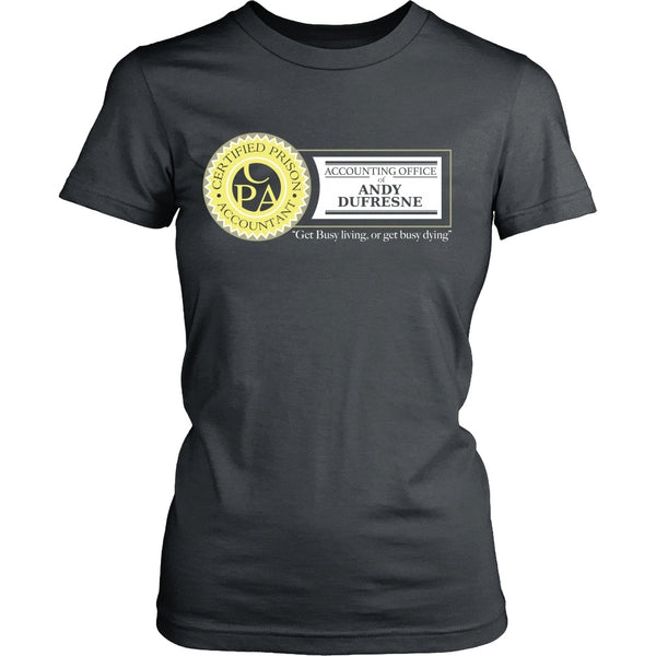 T-shirt - Shawshank Redemption - Dufresne Accounting (Yellow) - Front Design