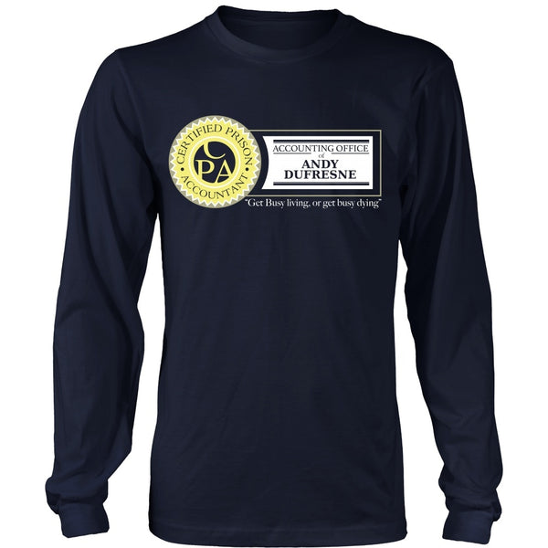 T-shirt - Shawshank Redemption - Dufresne Accounting (Yellow) - Front Design