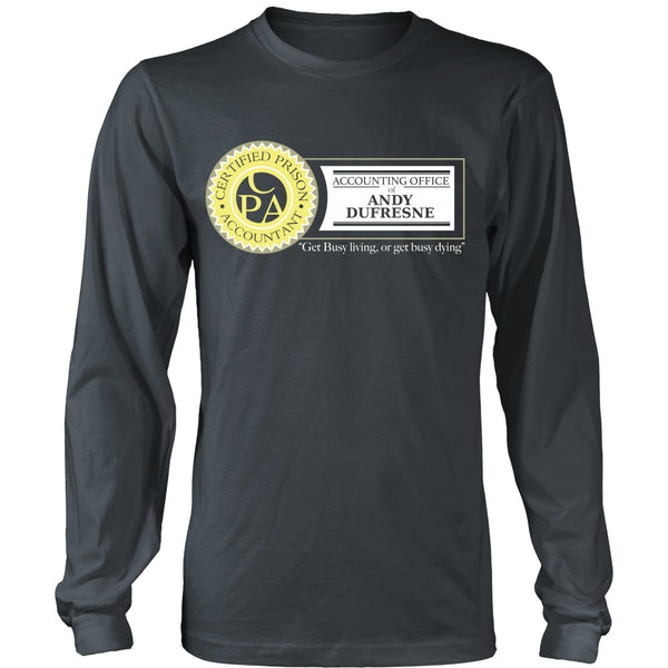 T-shirt - Shawshank Redemption - Dufresne Accounting (Yellow) - Front Design