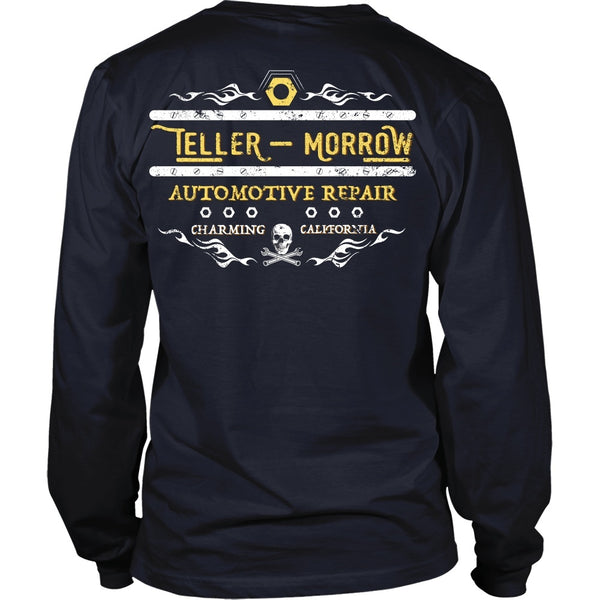 T-shirt - Sons Of Anarchy Inspired - Teller & Morrow Automotive Repair (White Flame)- Back Design
