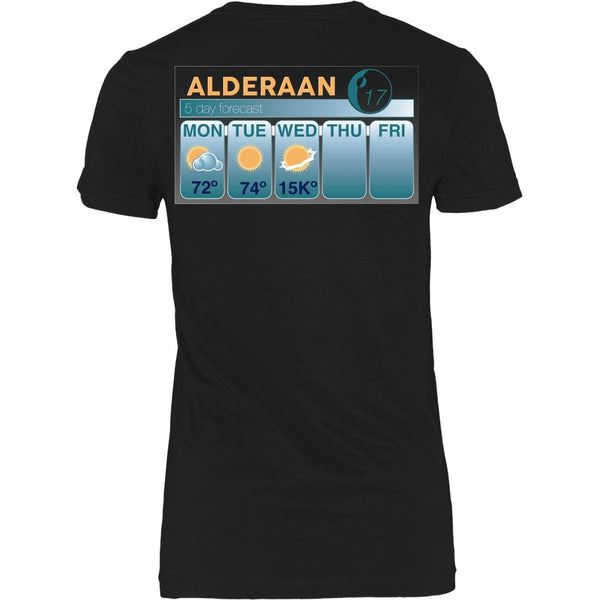 T-shirt - Star Wars - Alderaan Forecast - Back Design