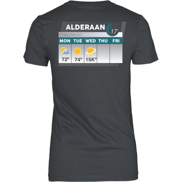 T-shirt - Star Wars - Alderaan Forecast - Back Design