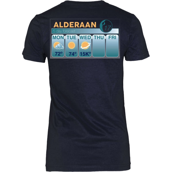T-shirt - Star Wars - Alderaan Forecast - Back Design