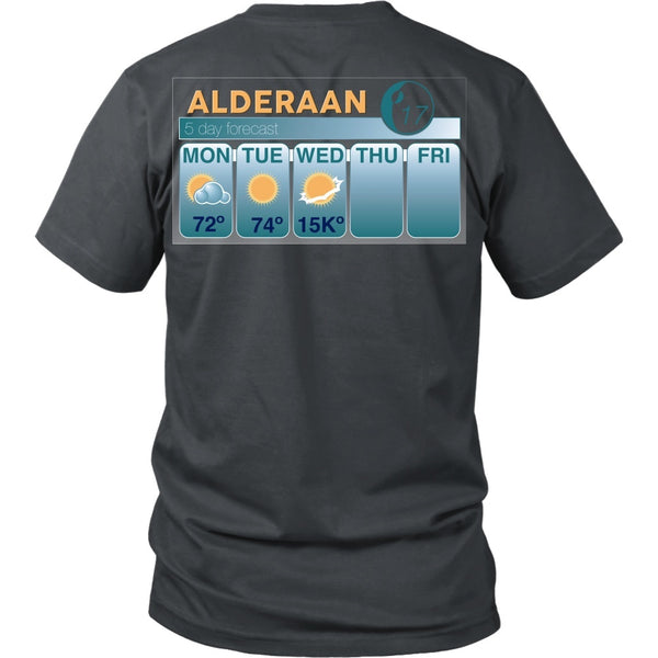 T-shirt - Star Wars - Alderaan Forecast - Back Design