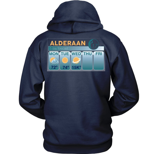 T-shirt - Star Wars - Alderaan Forecast - Back Design