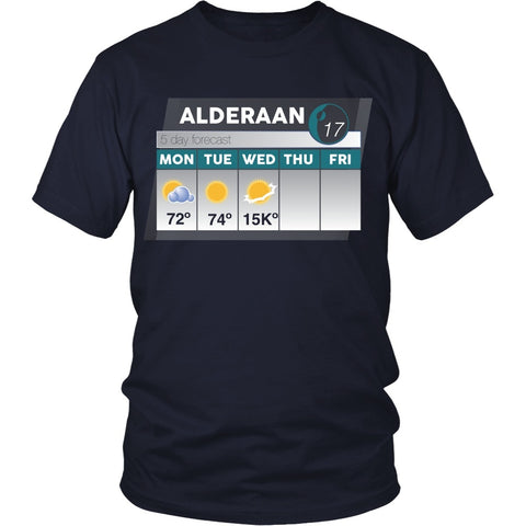 T-shirt - Star Wars - Alderaan Forecast - Front Design