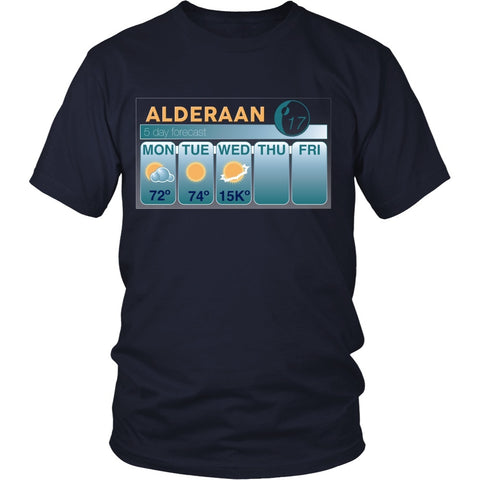 T-shirt - Star Wars - Alderaan Forecast - Front Design