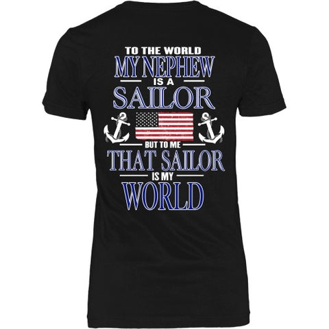 T-shirt - To The World My Nephew Is A Sailor - Back Design