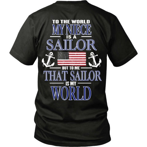 T-shirt - To The World My Niece Is A Sailor - Back