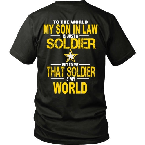 T-shirt - To The World My Son In Law Is A Soldier - Back Design