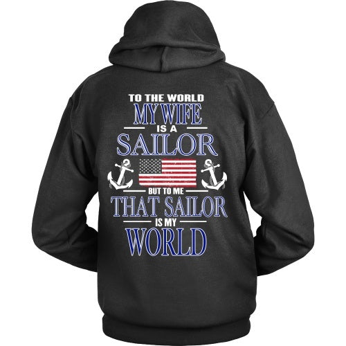 T-shirt - To The World My Wife Is A Sailor - Back