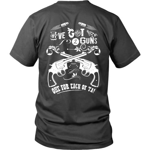 T-shirt - Tombstone - Two Guns, One For Each Of You - Back Design